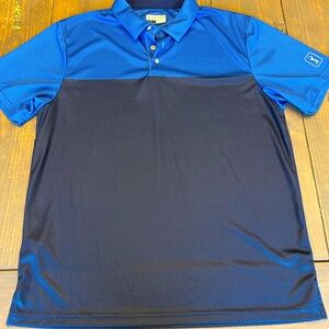 PGA TOUR Men Airflux Birdseye Block‎ Golf Polo Shirt Nautical Blue Size XL